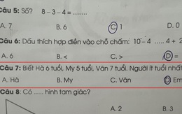Bài Toán lớp 1 khiến phụ huynh “nhức đầu”, con làm sai nhưng nghe lời giải thích cũng rất hợp lý