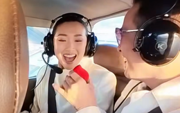 Hoa hậu Việt vỡ òa hạnh phúc, được bạn trai bí mật cầu hôn trên trực thăng