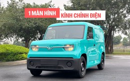 Hình chi tiết VinFast EC Van sắp bàn giao khách hàng: Nội thất tối giản, 1 màn hình, âm thanh radio, kính chỉnh điện, thùng hàng 2.600L