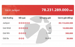 Hai vé trúng giải độc đắc Jackpot hơn 78 tỷ đồng Hai vé trúng giải độc đắc Jackpot hơn 78 tỷ đồng