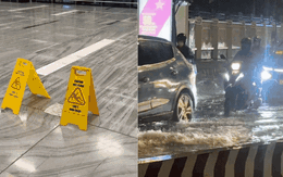 Sảnh và khu vực để xe nhà ga T3 lênh láng nước, nhiều tuyến đường ở TP.HCM hỗn loạn sau trận mưa lớn kéo dài