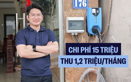 Lắp trụ sạc tại nhà, chủ xe chia sẻ: ‘Tốn chưa đến 15 triệu đồng và 2 ngày làm việc có thể thu được 1,2 triệu đồng/tháng’