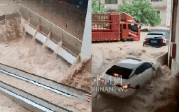 Toàn cảnh lũ lụt lịch sử tại Trung Quốc: Nước đổ như thác tại trung tâm thương mại, cầu cao tốc gãy đôi, xe trôi trên đường