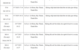 Loạt xe máy vượt đèn đỏ, không đội mũ bảo hiểm... có biển số sau nhanh chóng nộp phạt nguội theo Nghị định 168