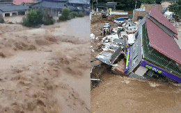 Toàn cảnh lũ lụt kinh hoàng ở Hàn Quốc: "Mặt đất đột nhiên sụt xuống, nước dâng lên đến tận cổ"