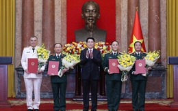 Bốn sĩ quan cấp cao Quân đội và Công an được thăng hàm Thượng tướng