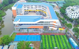 Trường Tiểu học CÔNG LẬP hàng trăm tỷ đồng này sắp xây xong, đã to đẹp còn có sân bóng đá, bóng rổ xịn sò!