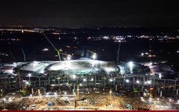 Cảnh làm việc xuyên đêm ở đại công trường sân bay Long Thành