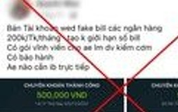 Bắt 5 đối tượng bán hình ảnh hóa đơn chuyển khoản ngân hàng giả