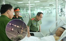 Hình ảnh mới nhất của Đại uý CSCĐ bị quái xế tông khi đang làm nhiệm vụ bảo vệ buổi hợp luyện A80