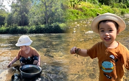 Cho "trai phố" về quê đi mò cua bắt ốc, lăn lộn giữa thiên nhiên, mẹ bỉm ở Hà Nội có cách dạy con trải nghiệm sống thú vị