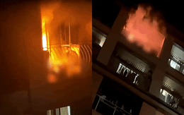 Cháy dữ dội ở tầng 9 chung cư, người đàn ông mắc kẹt bám chặt lan can ban công cầu cứu trong tuyệt vọng