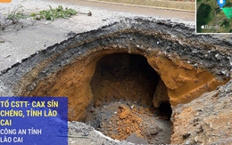 'Hố tử thần' xuất hiện trên đường liên xã ở Lào Cai