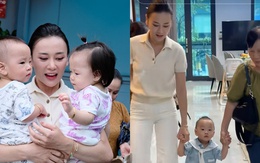 Cặp song sinh nhà Phương Oanh được mẹ cho đi học trường quốc tế, chăn gối, đồ dùng nhà mang đi mới yên tâm