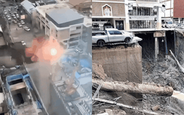 Clip kinh hoàng: Hố tử thần sâu 50m "nuốt trọn" đường trước 1 bệnh viện lớn, Bangkok phong tỏa khẩn khu vực