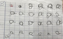 Được yêu cầu viết chữ cái "a", học sinh lớp 1 ngoáy vài đường khiến cô giáo hốt hoảng: "Cô thua em rồi!"