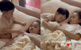 Mê cái cách cậu út Sutin quan tâm chị Suchin bị ốm, bố Cường Đô La - mẹ Đàm Thu Trang dạy con khéo ghê!