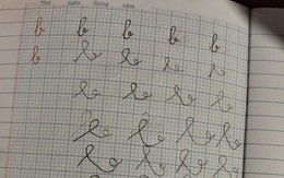 Học sinh lớp 1 tập viết chữ "B" nhưng kết quả nhận về gây sốc, dân mạng xem xong cười nghiêng ngả còn giáo viên thì nhăn mặt