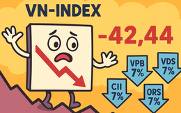 VN-Index lao dốc hơn 42 điểm, khối ngoại "bắt đáy" gần 1.000 tỉ đồng