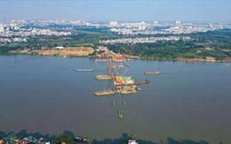 Đại công trường cầu Trần Hưng Đạo 16.000 tỷ đồng nhìn từ trên cao