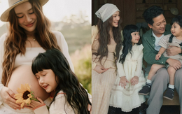 Nhã Phương bụng to vượt mặt tháng cuối thai kỳ, hai nhóc tỳ siêu đáng yêu bên bố mẹ trong bộ ảnh gia đình