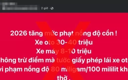 Thông tin tăng mức xử phạt vi phạm nồng độ cồn là không chính xác