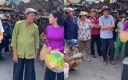 Nữ NSƯT từ Mỹ về, cùng trùm Điền Quân ra chợ, người dân xúm lại tắc cả đường
