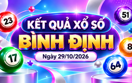 XSBDI 29/10 - Kết quả xổ số Bình Định hôm nay 29/10/2026