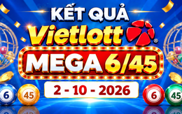 Vietlott 2/10 - Kết quả xổ số Vietlott Mega 6/45 ngày 2 tháng 10