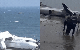 NÓNG: Máy bay chở 55 người gãy cánh, rơi xuống khu vực ven biển