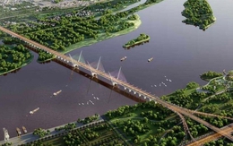 Tiến độ 'siêu cầu' gần 20.000 tỷ đồng qua sông Hồng, nối Tây Hồ với Đông Anh do liên danh Vingroup xây dựng sau gần 10 tháng khởi công