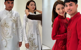 Lộ hình ảnh MC Huyền Trang Mù Tạt cùng tiền vệ Đức Huy diện áo dài xứng đôi cho lễ ăn hỏi hôm nay