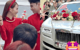 Cận cảnh tuyển thủ Đức Huy rước MC Mù Tạt về dinh trên siêu xe Rolls-Royce sang chảnh, cô dâu siêu xinh