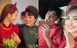 MC Huyền Trang vàng đeo trĩu tay nặng cổ ngày ăn hỏi Đức Huy, màn tương tác mẹ chồng nàng dâu mới gây chú ý