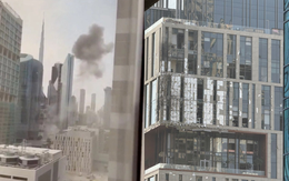 Trung tâm tài chính Dubai rung chuyển với hàng loạt vụ nổ do drone tự sát, khói đen bốc cao giữa khu nhà chọc trời