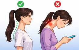 Cúi đầu lướt smartphone, cột sống cổ đang phải 'cõng' vật nặng 27kg