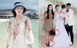 "Bóc giá" outfit ăn cưới của tiểu thư Quỳnh Anh - vợ đội trưởng Duy Mạnh mà choáng: Dát đồ hiệu từ đầu tới chân, giá gần 3 tỷ