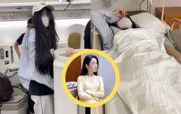 Chu Thanh Huyền "đầu bù tóc rối", nôn ói liên tục trên máy bay, vừa hạ cánh đã vào thẳng bệnh viện, chuyện gì đây?