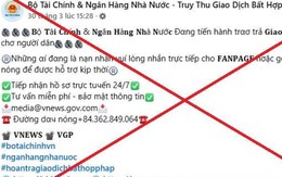 Cảnh báo trang facebook giả mạo Bộ Tài Chính hỗ trợ lấy lại tiền bị lừa