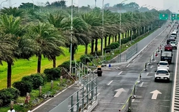 Rào chắn gần 700m Đại lộ Thăng Long để thi công Metro số 5