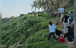 Hớt hải quăng 3 chiếc ghế xuống vực bán đảo Sơn Trà, người phụ nữ khiến du khách kinh ngạc