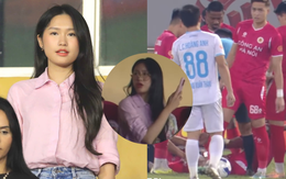Doãn Hải My mặc đơn giản vẫn xinh xuất sắc nhưng chợt biển sắc khi thấy Văn Hậu chấn thương