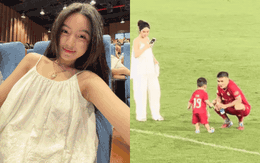 Chu Thanh Huyền đeo vòng cổ 1 tỷ đồng, diện áo hai dây ra sân cổ vũ Quang Hải, nhan sắc qua "camera thường" gây sốt