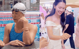 Ánh Viên dát vàng đầy người khiến dân mạng ngỡ ngàng: Vừa đám cưới xong đã vội đi dạy bơi?