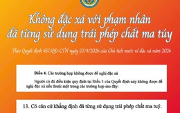 Không đặc xá với phạm nhân từng sử dụng chất ma tuý năm 2026