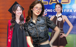 Vẻ đẹp nũng nịu của gái xinh Nóng Cùng World Cup: Là top 10 Miss World Vietnam, tốt nghiệp bằng Giỏi Đại học Ngoại thương