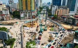 Đại công trường giao thoa metro số 5 và Vành đai 1 giữa trung tâm Hà Nội