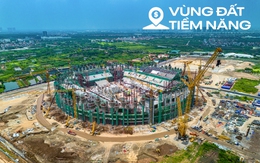Bất ngờ tiến độ sân vận động lớn thứ hai Việt Nam sau 8 tháng khởi công: Khán đài dần lộ diện, sắp lắp mái vòm thép 8.600 tấn