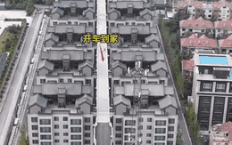Bái phục "pháp sư Trung Hoa": Tứ hợp viện chễm chệ trên nóc chung cư 6 tầng, ô tô chạy 1 lèo lên đỉnh nóc