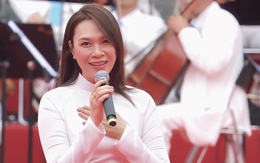 Mỹ Tâm tóc đen, áo dài trắng sáng bừng cả Dinh Độc lập, hình ảnh để đời tái hiện xuất sắc